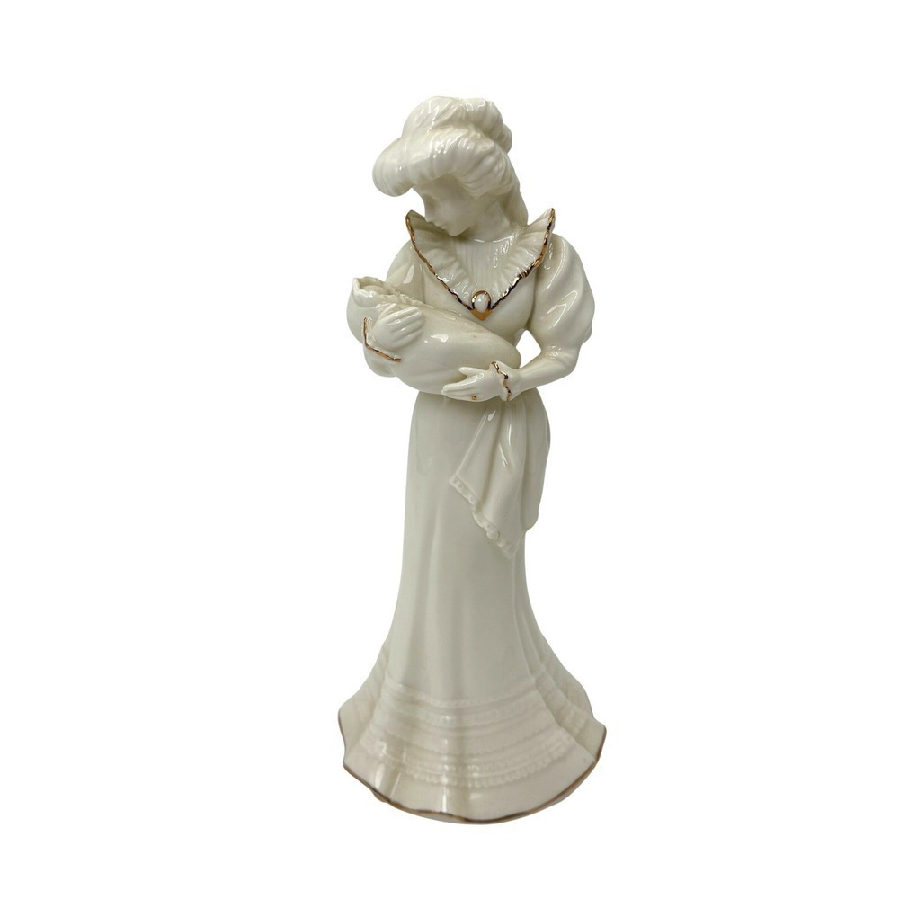 San Francisco Music Box Co 1995 Porcelain Mother and Baby Figurine Gold Trim